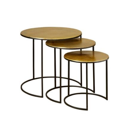 Tower Living Bijzettafelset Iron Rond Brass RENEW