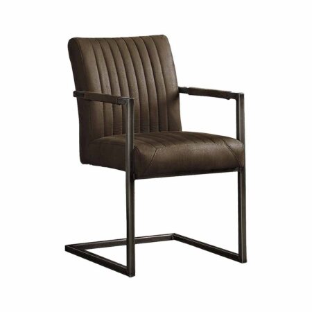 Tower Living Eetkamerstoel Ferro met armleuning Microvezel Savannah Dark Brown 1078 03 (2)