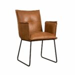 Tower Living Eetkamerstoel Seda met armleuningen Stof Cherokee 8 Cognac (2)