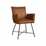 Tower Living Eetkamerstoel Trofa met armleuningen Stof Amazon 9 Cognac (2)