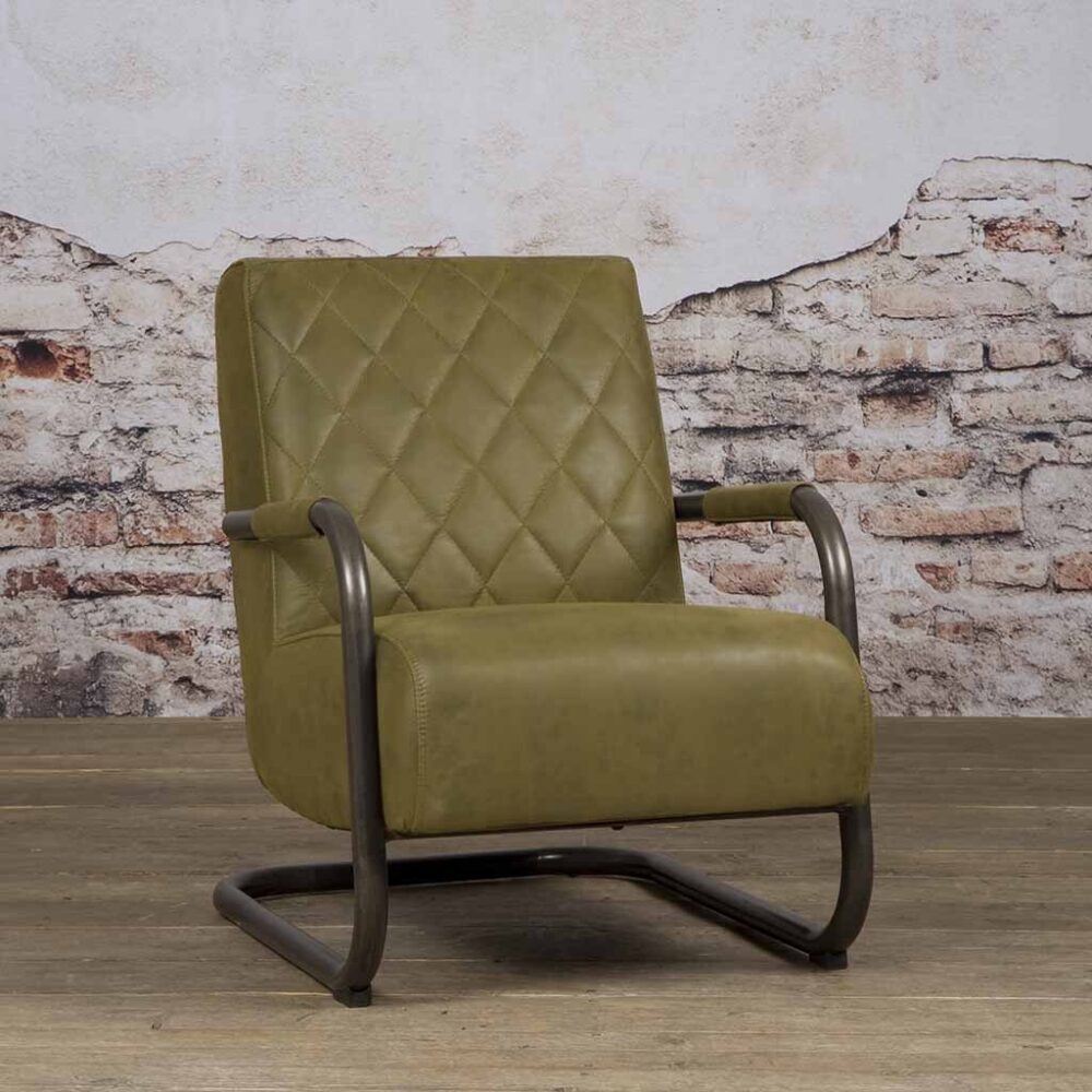 Tower Living Fauteuil Civo Leer Bull Green