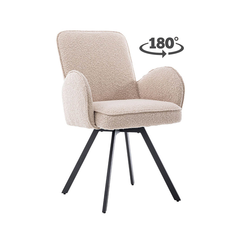 Tower Living Eetkamerstoel Livo Swivel Met Stof Ascot 12 Beige