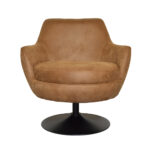 Fauteuil Azura Eco leer Bull 28 Cognac Vooraanzicht