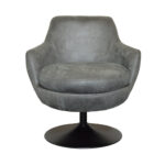 Fauteuil Azura Eco leer Bull 67 Anthracite Vooraanzicht (2)