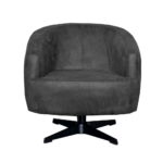 Fauteuil Macone - Eco leer Bull 67 Anthracite Vooraanzicht