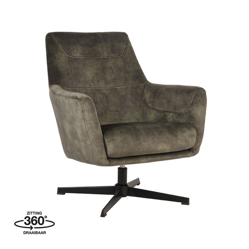 LABEL51 Fauteuil Toby Stof Adore Hunter