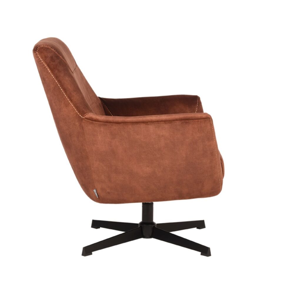 LABEL51 Fauteuil Toby Rust Velours 75x80x85 cm Zijkant.jpg