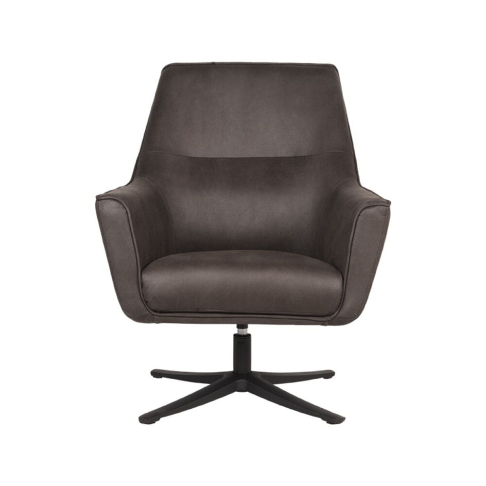 LABEL51 Fauteuil Tod Antraciet Microvezel 76x75x90 cm Voorkant.jpg