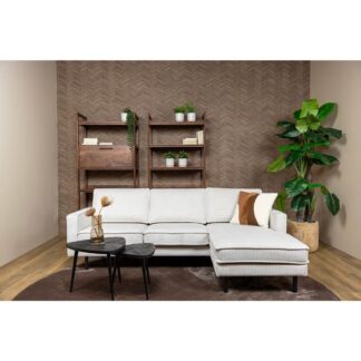 Tower Living Loungebank Derby 2,5 zits+chaise loinge Stof Lara 001 Ivory