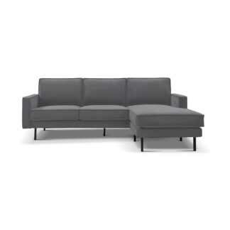 Tower Living Loungebank Derby 2,5 zits+chaise loinge Stof Lara 026 dusty grey Rechts