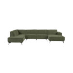 Loungebank + Ottoman Leeds 2.5 zits met Stof City 355 bottle green Links