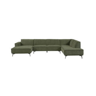 Loungebank + Ottoman Leeds 2.5 zits met Stof City 355 bottle green Rechts