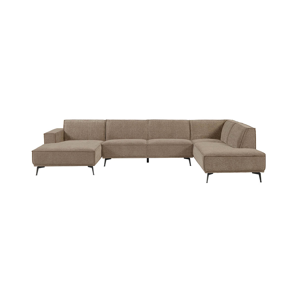 Loungebank + Ottoman Leeds 2.5 zits met Stof City 453 moss grey Rechts