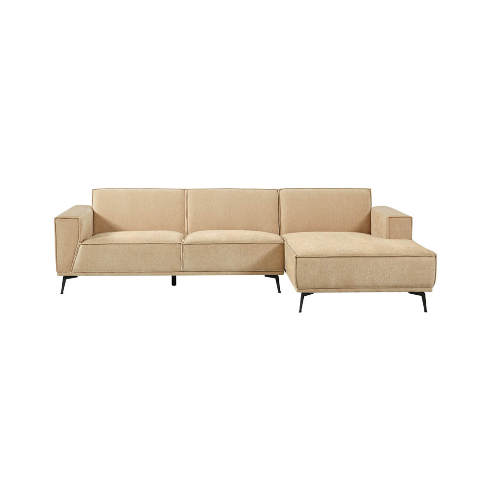 Tower Living Loungebank Leeds 2,5 seater AR + Ottoman L Stof City 120 Beige Rechts