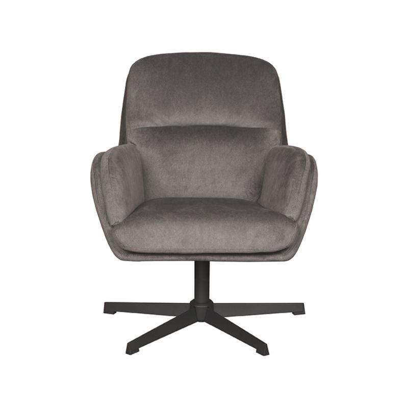 LABEL51 Draaifauteuil Moss 70x77x90 Cm Antraciet Cosmo Voorkant