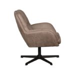 LABEL51 Draaifauteuil Moss 70x77x90 Cm Taupe Micro Suede Zijkant