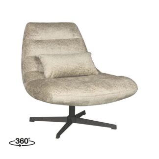 LABEL51 Draaifauteuil Nox 77x62x53 Cm Beige Elegance Perspectief 360