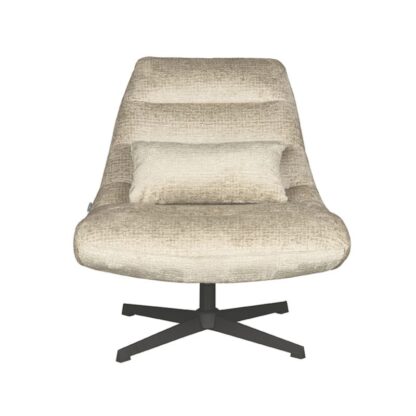 LABEL51 Draaifauteuil Nox 77x62x53 Cm Beige Elegance Voorkant