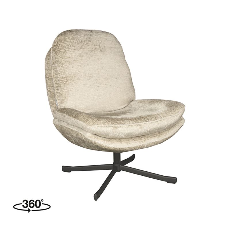 LABEL51 Fauteuil Noel 80x66x57 cm Beige Elegance Perspectief 360 1