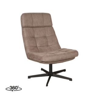 LABEL51 Relaxfauteuil Alvar 53x57x83 Cm Taupe Micro Suede Perspectief 360